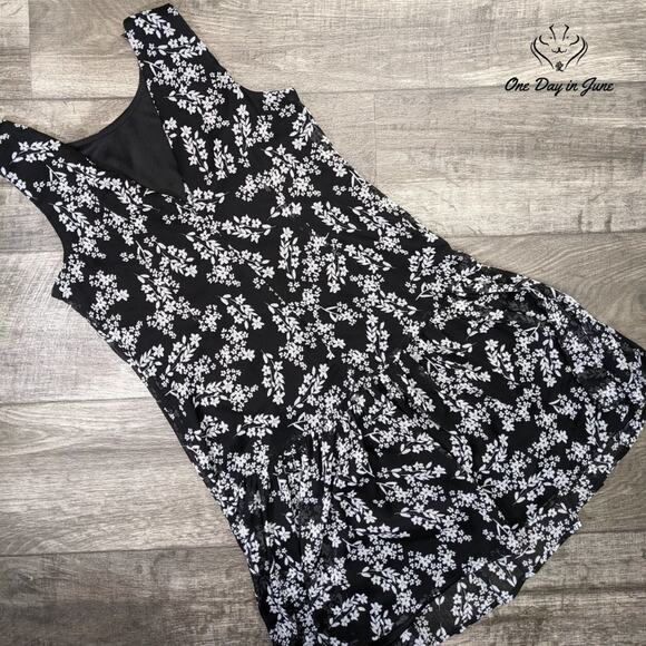 Calvin Klein High Neck Zip Back Floral Mini Dress Size 8 - Picture 5 of 5